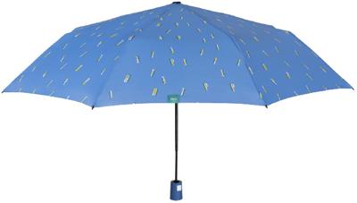 paraplu letters dames 96 cm microfiber donkerblauw