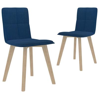 vidaXL Eetkamerstoelen 2 st stof blauw vidaXL Eetkamerstoelen 2 st stof blauw