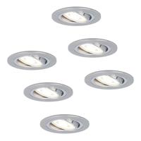 Set van 6 stuks dimbare LED inbouwspots Chandler met 5 Watt 6000K spot kantelbaar
