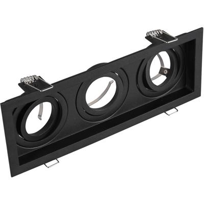 Spot Armatuur GU10 - Trion Kenan - GU10 Inbouwspot - Rechthoek - 3-lichts - Zwart - Aluminium - Verdiept - Kantelbaar - Spot Armatuur GU10 - Trion Kenan - GU10 Inbouwspot - Rechthoek - 3-lichts - Zwart - Aluminium - Verdiept - Kantelbaar -