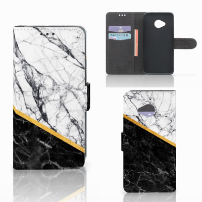 HTC U11 Life Bookcase Marmer Wit Zwart - Origineel Cadeau Man HTC U11 Life Bookcase Marmer Wit Zwart - Origineel Cadeau Man