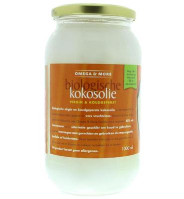 Omega&More Kokosolie Extra Virgin Glas Bio (1000ml) Omega&More Kokosolie Extra Virgin Glas Bio (1000ml)