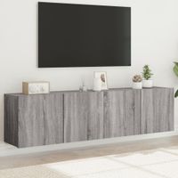 Tv-meubels 2 st wandgemonteerd 80x30x41 cm grijs sonoma eiken