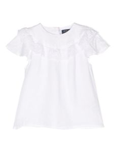 Ralph Lauren Kids blouse en lin à volants - Blanc