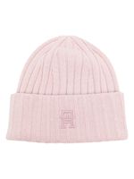 Tommy Hilfiger bonnet nervuré à logo brodé - Rose