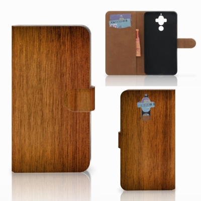 Huawei Mate 9 Book Style Case Donker Hout