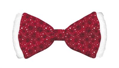 Kerst vlinderstrik hond satin rood L