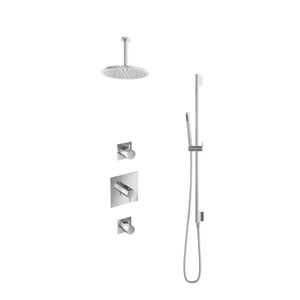 Hotbath Get Together IBS2CR inbouwdouche met 15cm plafondbuis, 25cm hoofddouche en glijstang chroom