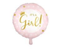 Folieballon Roze 'it's a girl!' (45cm)