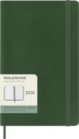 Moleskine 12 Monate Wochen Notizkalender 2026, Large/A5, 1 Wo = 1 Seite, rechts linierte Seite, Weicher Einband, Myrtengrün