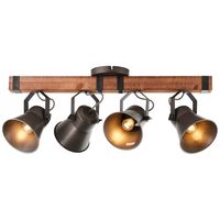 Brilliant 4-lichts plafondlamp Decca zwart met bruin 85831/46