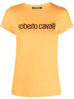 Roberto Cavalli t-shirt à logo brodé - Orange