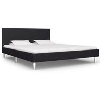 vidaXL Bedframe stof zwart 140x200 cm