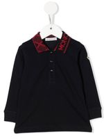 Moncler Enfant polo à patch logo - Bleu