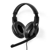 NEDIS PC-headset | Over het oor | Stereo | USB Type-A/USB Type-C™ | inklapbare microfoon | zwart