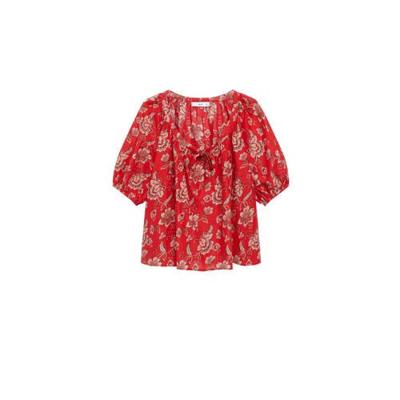 Mango top met all over print rood