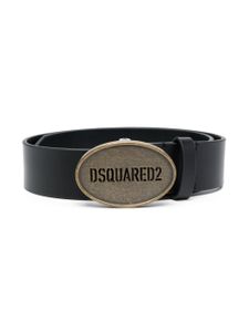 DSQUARED2 KIDS ceinture en cuir à boucle logo - Noir