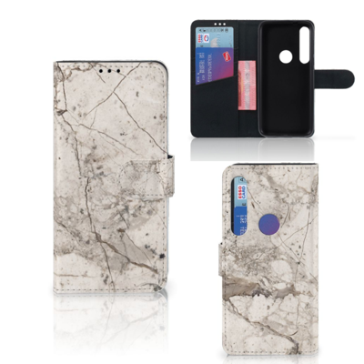 Motorola Moto G8 Plus Bookcase Marmer Beige