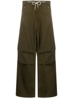 DARKPARK pantalon en coton à lien de resserrage - Vert