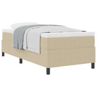 vidaXL Boxspringbed met Matras Lichtgroen Grijs 80x200 cm Linnen Stof