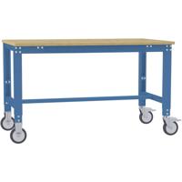 Manuflex AU7335.5007 Werktafel universele speciale mobiel met multiplex plaat, bxdxh = 1250 x 800 x 752-972 mm Stralend blauw (RAL 5007)