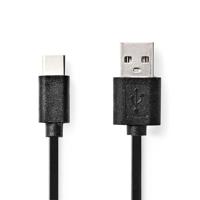 NEDIS USB-kabel | USB 2.0 | USB-A stekker | USB Type-C ™ stekker | 480 Mbps | 15 W | vernikkeld | 3,00 m | rond | PVC | zwart | plastic zak