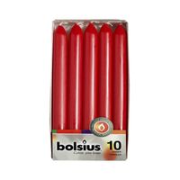 Bolsius dinerkaars - rood - set van 10 - thumbnail