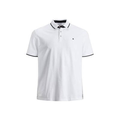 JACK & JONES PLUS SIZE gemêleerde regular fit polo Paulos Plus Size wit JACK & JONES PLUS SIZE gemêleerde regular fit polo Paulos Plus Size wit