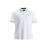 JACK & JONES PLUS SIZE gemêleerde regular fit polo Paulos Plus Size wit
