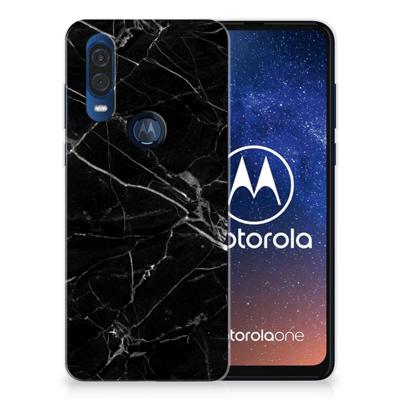Motorola One Vision TPU Siliconen Hoesje Marmer Zwart - Origineel Cadeau Vader Motorola One Vision TPU Siliconen Hoesje Marmer Zwart - Origineel Cadeau Vader