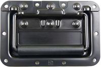Adam Hall Hardware 34082 BLK - inklapbare handgreep middelgeveerd in inbouwschaal zwart gepoedercoat 8 mm diep