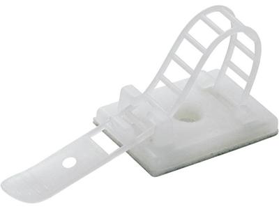 TRU COMPONENTS WCT-64 Bevestigingssokkel Zelfklevend, Schroefbaar 1571985 Bundel-Ø (bereik) 16 mm (max) Met bevestigingsbinder Natuur 1 stuk(s)