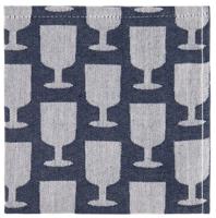 HEMA Theedoek 65x65 Katoen Wijnglas Blauw (donkerblauw)