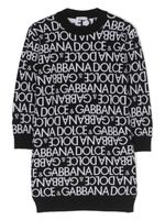 Dolce & Gabbana Kids robe-sweat à logo imprimé - Noir