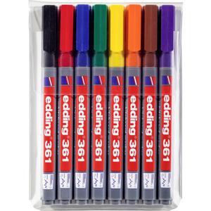 Edding 361 4-361-8 Whiteboardmarkerset Blauw, Bruin, Geel, Groen, Oranje, Rood, Zwart, Violet 8 stuk(s)