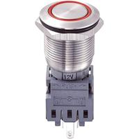 TRU Components 701930 LAS1-BGQ-11ZE/R/12V Vandalismusgeschützter Druckschalter 250 V/AC 5A 1 x Aus/