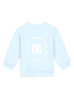 Dolce & Gabbana Kids sweat en coton à logo imprimé - Bleu