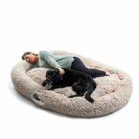 InnovaGoods® Cloft Hondenbed, groot hondenbed, polyesterweefsel, anti-stress bed voor middelgrote honden, maximale ontspanning en rust, hondenbed met afneembare en wasbare hoes, beige