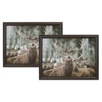 Set van 2 schootkussens/laptrays winter hert print 43 x 33 cm - thumbnail