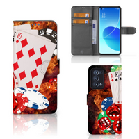 OPPO Reno 6 Pro Plus 5G Wallet Case met Pasjes Casino - thumbnail