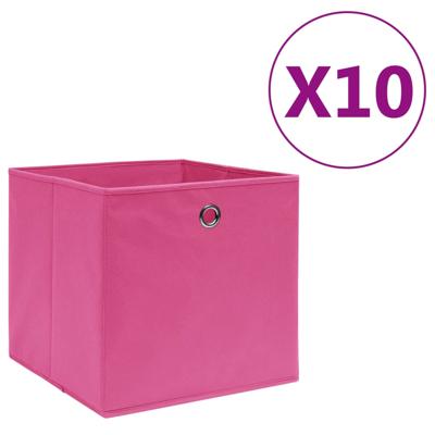 vidaXL Opbergboxen 10 st 28x28x28 cm nonwoven stof roze vidaXL Opbergboxen 10 st 28x28x28 cm nonwoven stof roze