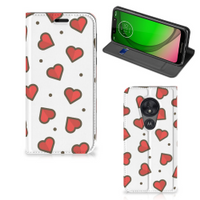 Motorola Moto G7 Play Hoesje met Magneet Hearts - thumbnail