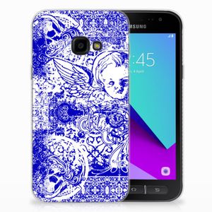 Silicone Back Case Samsung Galaxy Xcover 4 | Xcover 4s Angel Skull Blauw