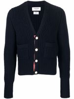 Thom Browne cardigan en cachemire à poches plaquées - Bleu