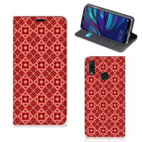 Huawei Y7 hoesje Y7 Pro (2019) Hoesje met Magneet Batik Rood - thumbnail