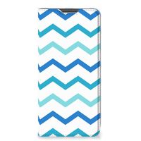 Xiaomi Redmi Note 11 Pro Hoesje met Magneet Zigzag Blauw - thumbnail