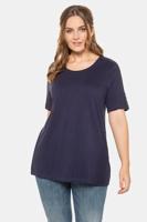 Ulla Popken T-shirt, ronde hals, kant aan schouders - Grote Maten