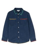 Stella McCartney Kids short en jean à patch fleur - Bleu