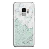 Samsung Galaxy S9 siliconen telefoonhoesje - Marmer mint mix