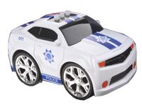 Gearbox politieauto met geluid wit/blauw 12 cm